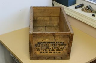 Antique Wooden Advertising Box - Nicopress National Telephone Supply Company - Ohio