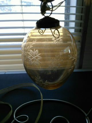 Antique Style Newkugel Christmas Ornament Glass Egg Shape Etched