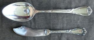 Reed & Barton Silverplate 1904 Modern Art Tablespoon,  Butter Knife Very Good