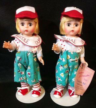 2 Madame Alexander Dolls Disney Tweedledee And Tweedledum 1994 Set 71s Rare