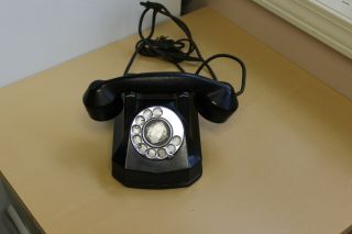 Antique Automatic Electric Telephone - Black & Chrome