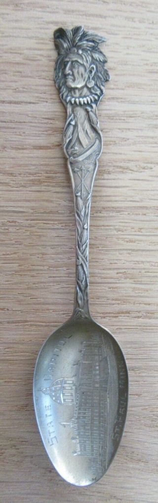 Sterling Silver Spoon Native American Indian Chief Capital St.  Paul Minn.