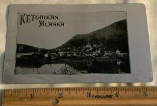 Antique Aluminum Post Card Ketchican Alasaka Ak Vintage Souvenir Real Photo Rppc