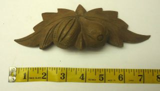 Large Antique Victorian Hand Carved Walnut Drawer Pull Fruit