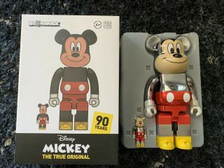Medicom Fragment Mickey Mouse 90th Anniversary D23 400,  100 Bearbrick Disney