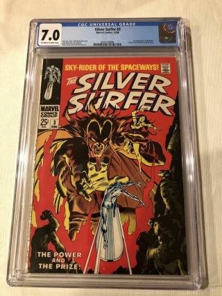 Silver Surfer 3 Cgc 7.  0 1st Appearance Mephisto 1968 Marvel Comics Rare
