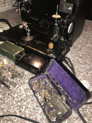 Rare Vintage 1960 Singer 221K Featherweight Sewing Machine w/Case - 3