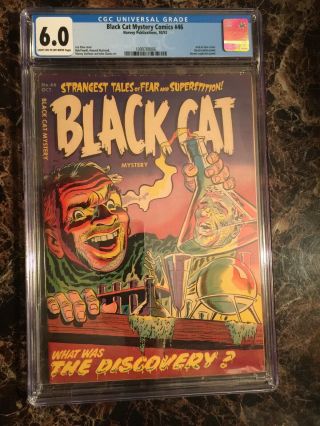 Black Cat Mystery Comics 46 Cgc 6.  0 Rare Pre - Code Horror Pch Acid & Atomic Expl