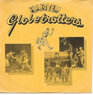 Rare Vintage Harlem Globetrotter 45 Rpm Record Of Theme Song With Cover Souvenir