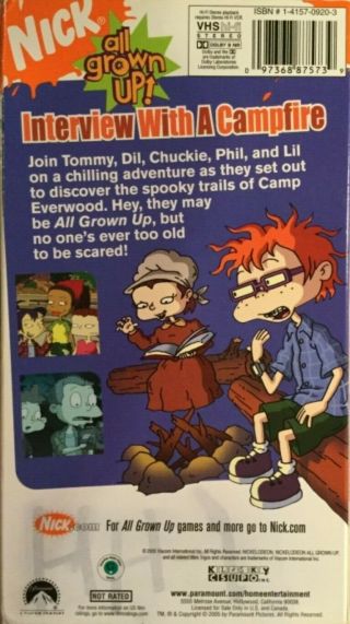 RARE Rugrats All Grown Up Interview With A Campfire VHS Tape Nickelodeon 2