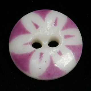 Antique Button China Stencil W Purple Flower 5/8 Two Hole M22