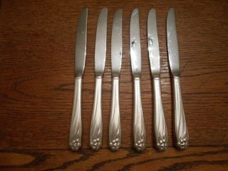 6 Rogers 1950 Daffodil Pattern Dinner Knives Is Silverplate Flatware