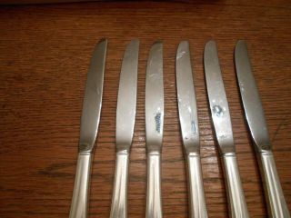 6 Rogers 1950 DAFFODIL Pattern Dinner Knives IS Silverplate Flatware 2