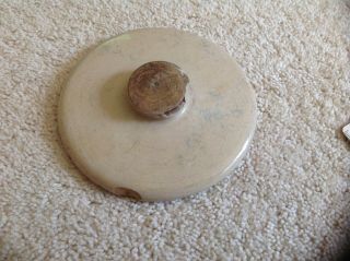 Vintage Cookie Jar Lid Only Crock Pottery Clay Ceramic Glass Antique