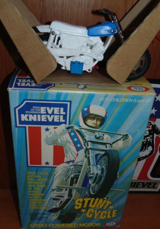 Mega Rare Vintage Evel Knievel,  Final Edition Stunt Cycle Set,  By Ideal Toys