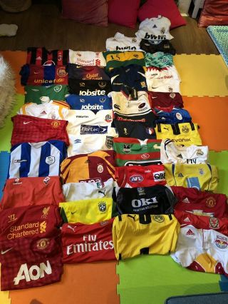 Huge Joblot Bundle Football Shirts 40,  Mainly Adults Named Rare
