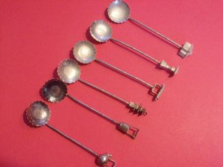 Set Of 6 Chinese Sterling Silver Demitasse Spoons 4 "