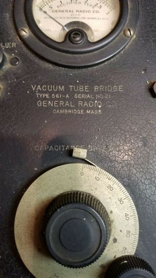 RARE Vintage General Radio 561 - A Vacuum Tube Bridge,  Analyzer,  Tester 3