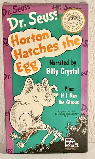 Dr.  Seuss Horton Hatches The Egg,  If I Ran The Circus Vhs Video Tape 1994 Rare