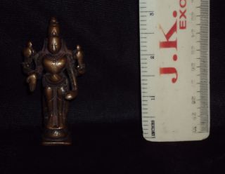 Antique Hindu Traditional Indian Ritual Copper Statue God VISHNU Rare 2 2