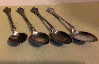 Vintage Sterling Silver Plate.  Set Of 4 Teaspoons.  Wm Rogers Brothers.  A1