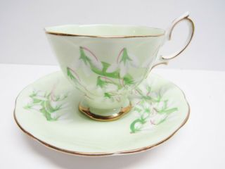 Vintage Tea Cup And Saucer Royal Albert Laurentian Snowdrop England Bone China