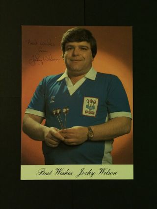 Jocky Wilson Signed Rare Photo Card Autograph Best Wishes Jocky Wilson 8x6