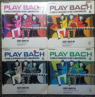 Jacques Loussier Trio Play Bach Rare Complete 4 Volume Set