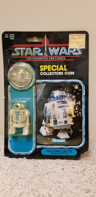 Vintage Star Wars Potf R2 - D2 Pop Up Lightsaber 92 Back Moc