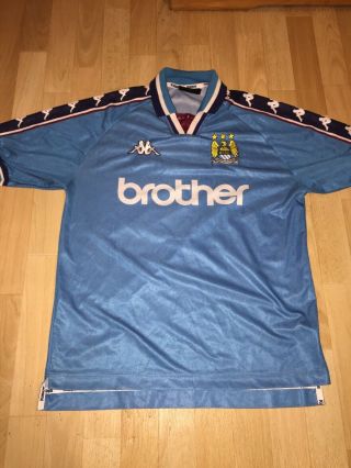 Manchester City Man City 1997 - 1998 Home Shirt Size M Kappa Rare Item