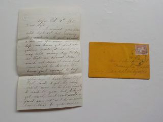 Antique Letter 1865 Civil War Era Farmington Oakland County Michigan Cover Vtg