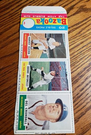 1962 TOPPS BAZOOKA PANEL BOX Baseball Cards Crandall Kuenn Antonelli VERY RARE 2