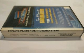 Blockbuster Video Vhs Clamshell Private Parts Howard Stern Rare Vintage