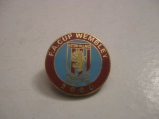 Rare Old 2000 Aston Villa Football Club Fa Cup Wembley Enamel Brooch Pin Badge