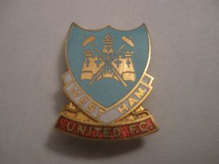 Rare Old West Ham United Football Club (21) Enamel Brooch Pin Badge