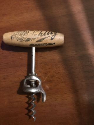 Antique Schlitz Bottle Opener Corkscrew
