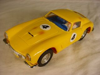 Rare Vintage French Scalextric Ferrari Berlinetta 250gt Yellow C69 Vg Slot Car.