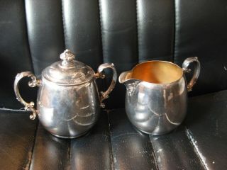 Wm Rogers Silver Silverplate Cream And Sugar 3 " Tall 103 And 104