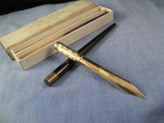 Rare Victorian American 14ct Gold Patent Dip Pen John Foley Jr No 12 Flex Nib