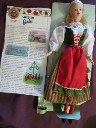 Swedish Barbie 1999 Dolls Of The World Collector Edition 24672 Mattel Sweden