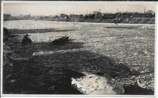 Antique Photo China 1920/30s Shanghai The River Under The Snow