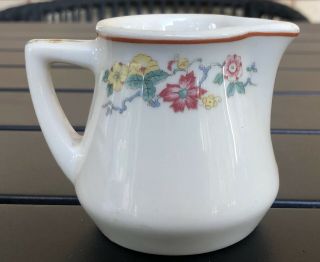 Vintage Restaurant Ware Creamer Small Pitcher Floral Band Flowers