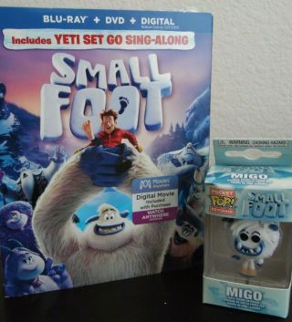 Smallfoot Blu - Ray,  Dvd,  Migo Pocket Pop Keychain Rare ✔☆mint☆✔ No Digital