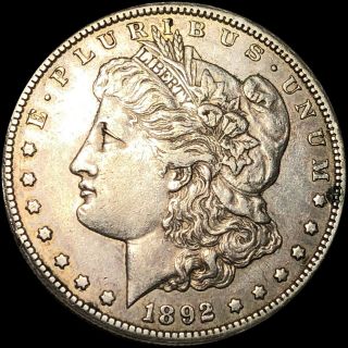 1892 - Cc Morgan Silver Dollar Closely Uncirculated Rare Carson City $1 Coin Nr