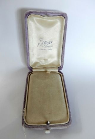 Antique Victorian Purple Velvet Jewelry Box Sterling,  Co J953