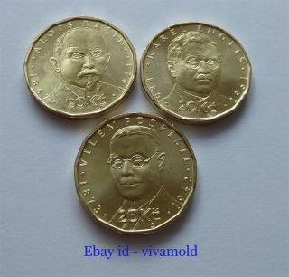 20 Korun 2019 Czech Republic Unc (set Of 3 Coins) Commemorative Very Rare Coins