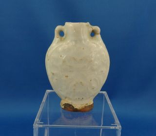 Antique Chinese Yuan or Ming Dynasty Celadon Bottle Flask 2 - Handled Vase 6 2