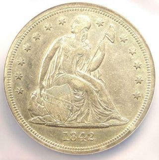 1842 Seated Liberty Silver Dollar $1 - Ngc Au Details - Rare Early Date Coin