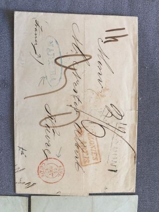 9 Rare Portugal Postal Covers Madeira To France 1840’s - 1870’s (mostly Stampless) 3