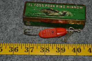 Vintage Al Foss Pork Rind Minnow Fishing Lure